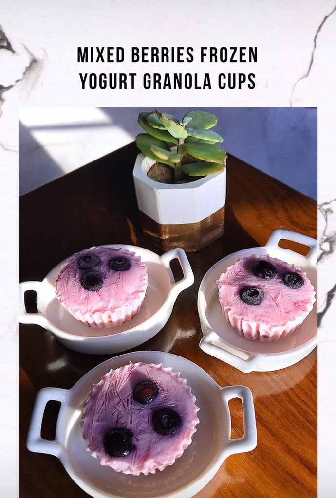Zarlasht's Mixed Berries Frozen Yoghurt Granola Cups