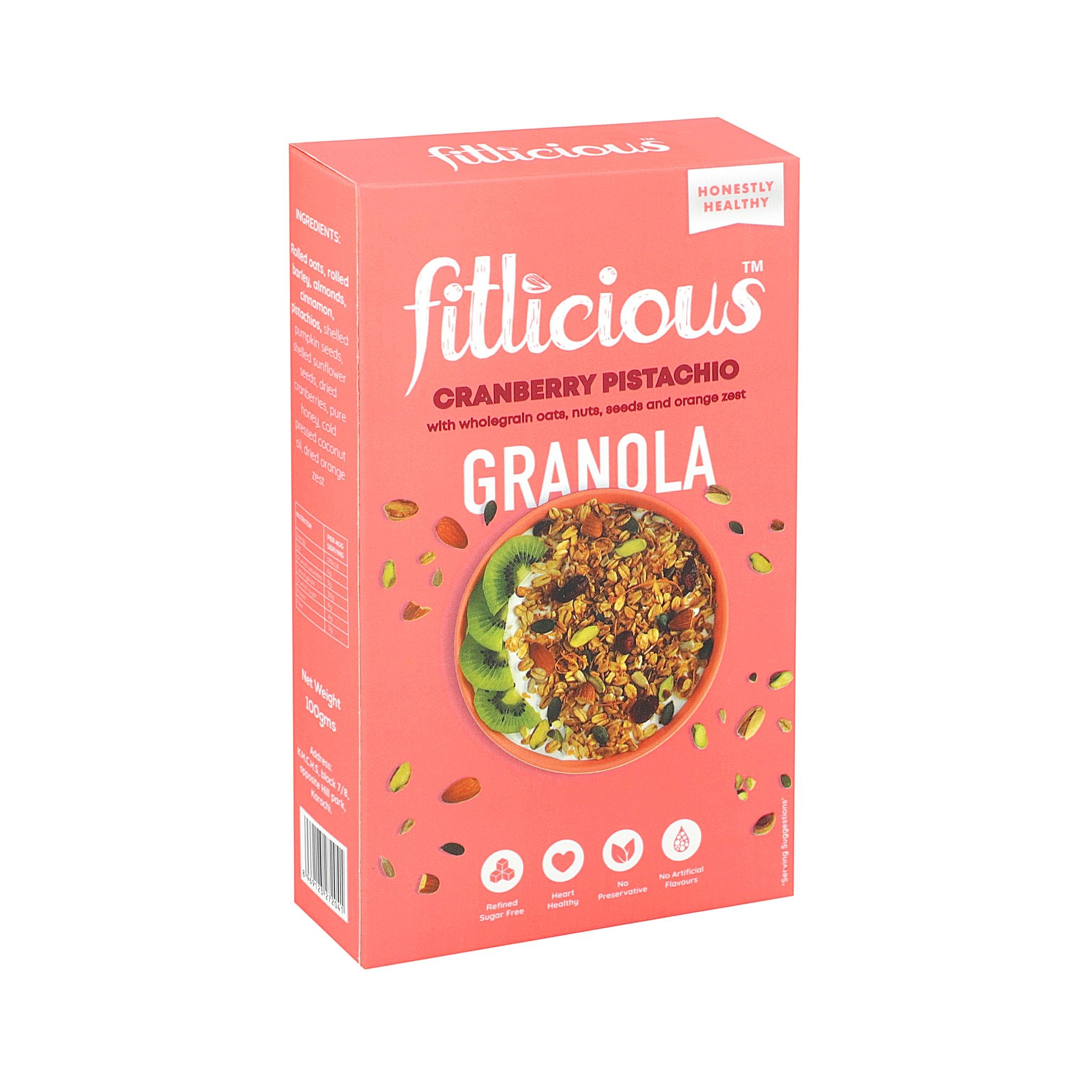 Cranberry Pistachio Granola 100gms